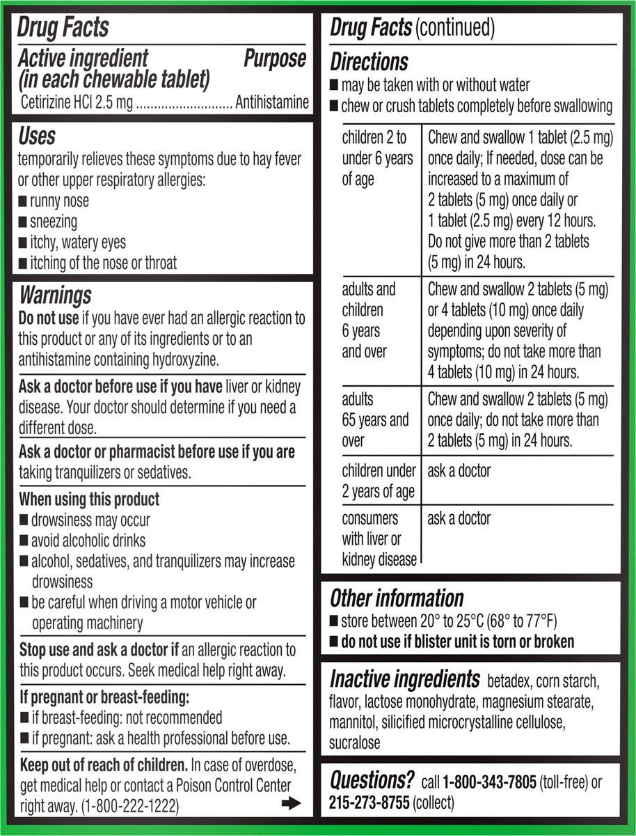 slide 4 of 7, Zyrtec Children's Zyrtec Allergy Dye-Free Grape Flavor Chewables, 24 ct, 24 ct