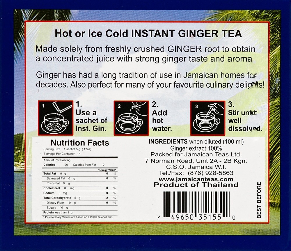 slide 2 of 4, Caribbean Dreams® Instant Ginger Tea, 14 ct