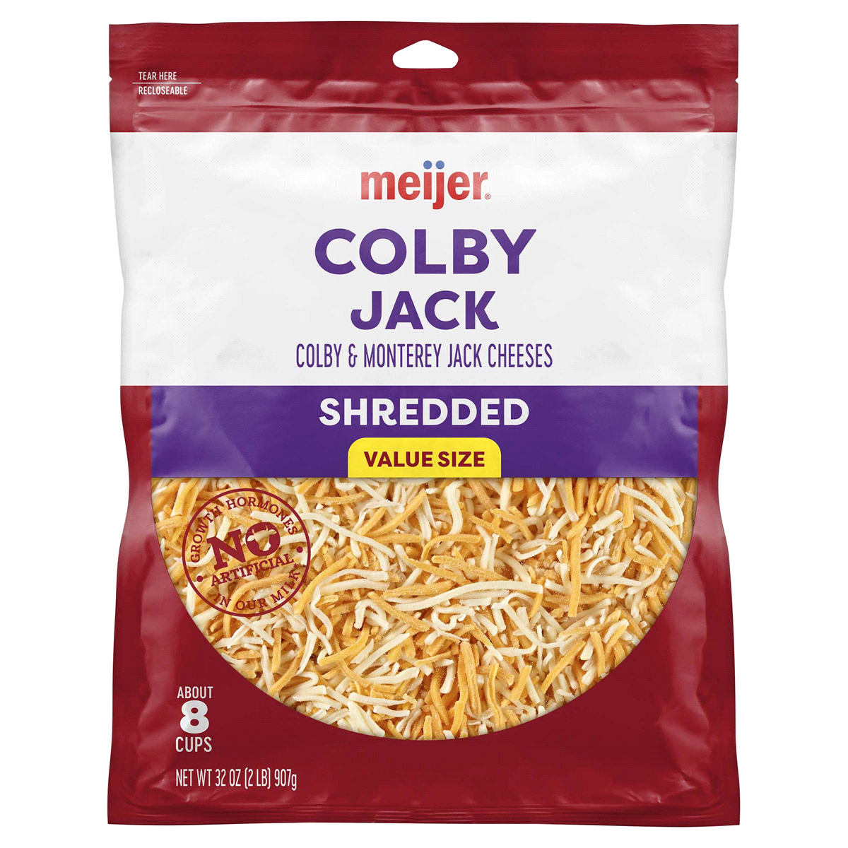 slide 1 of 5, Meijer Shredded Colby Jack Cheese, 32 oz