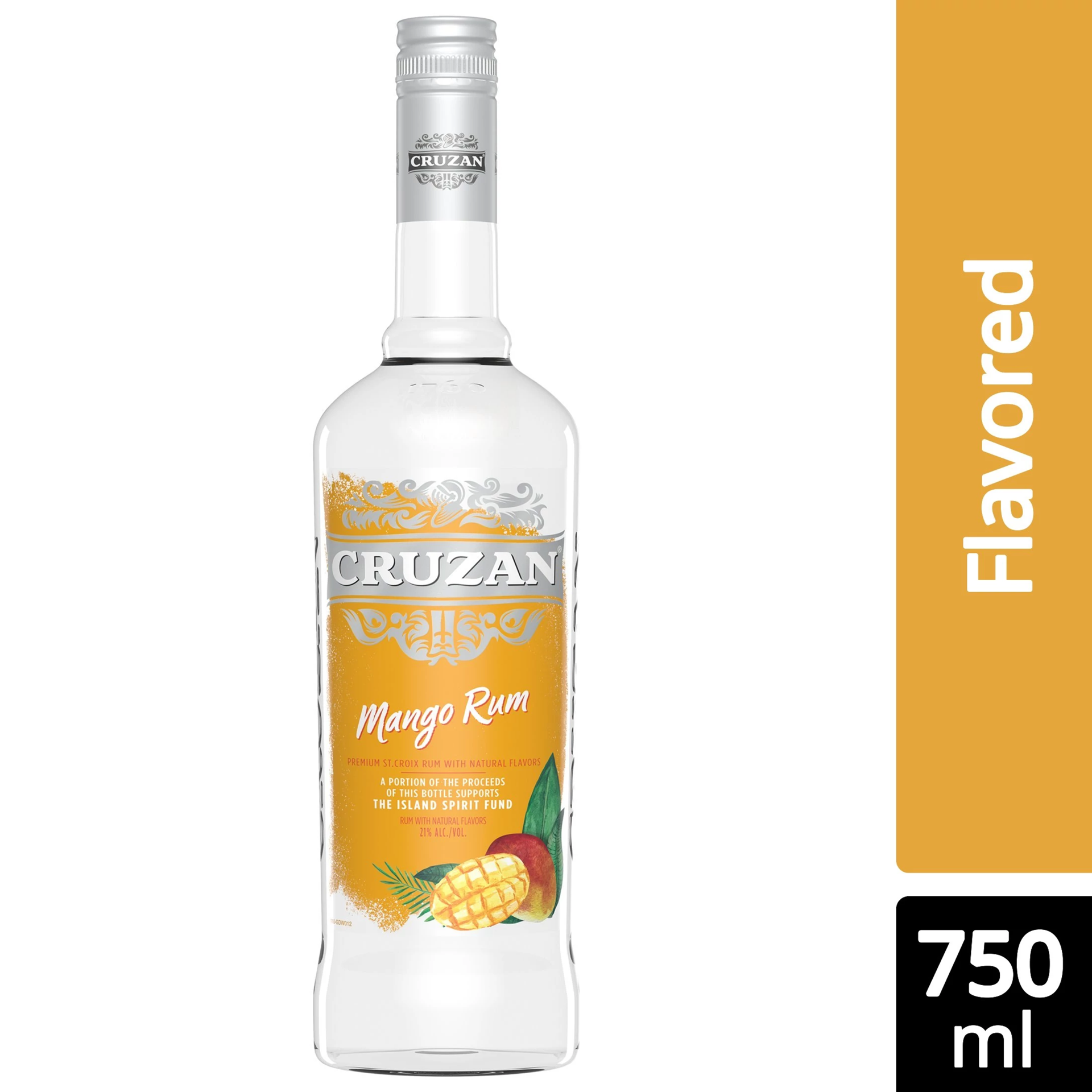 slide 1 of 2, Cruzan Mango Flavored Rum 750 ml, 750 ml