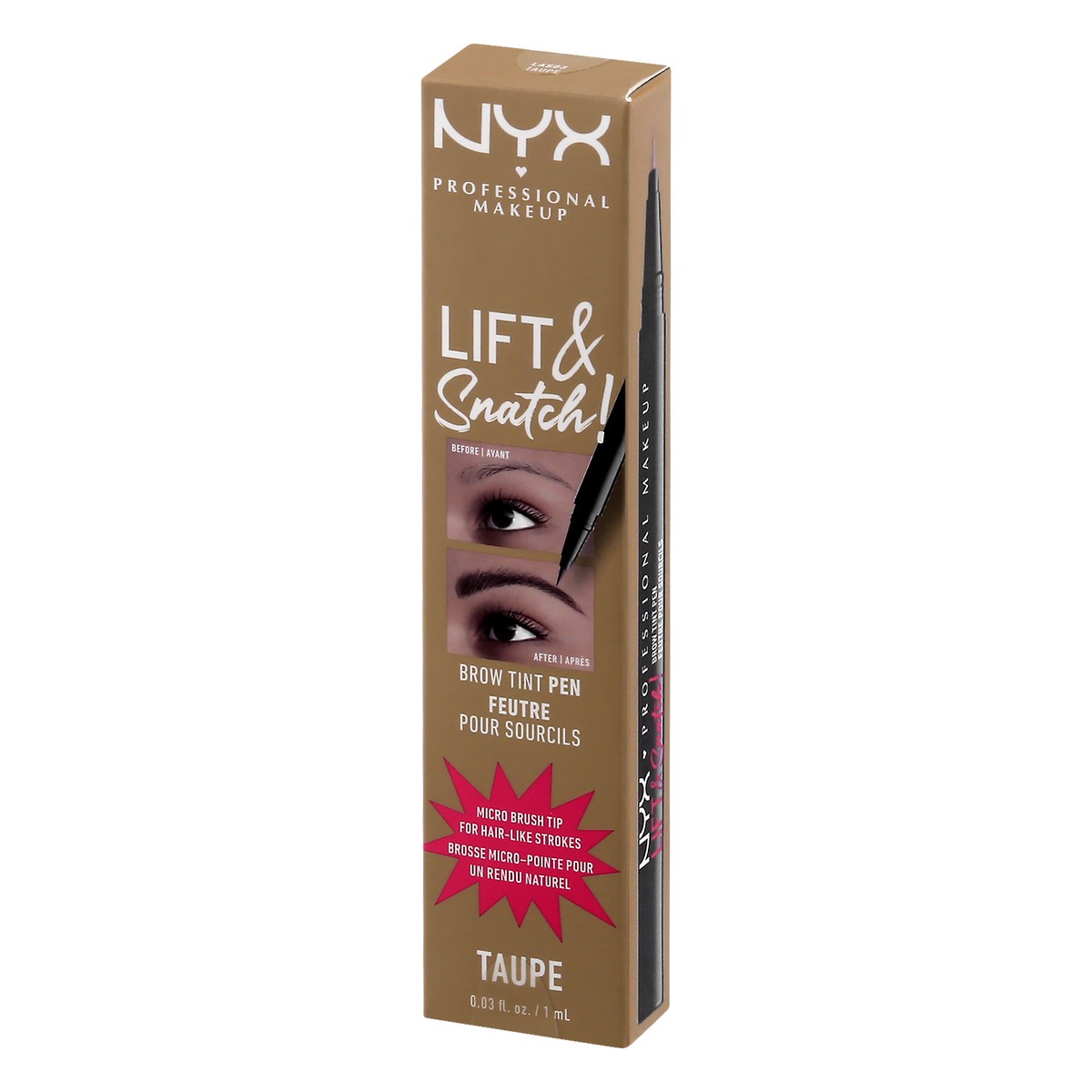 slide 3 of 9, NYX Professional Makeup Lift N Snatch! Brow Tint Pen - Taupe - 0.03 fl oz, 0.03 fl oz