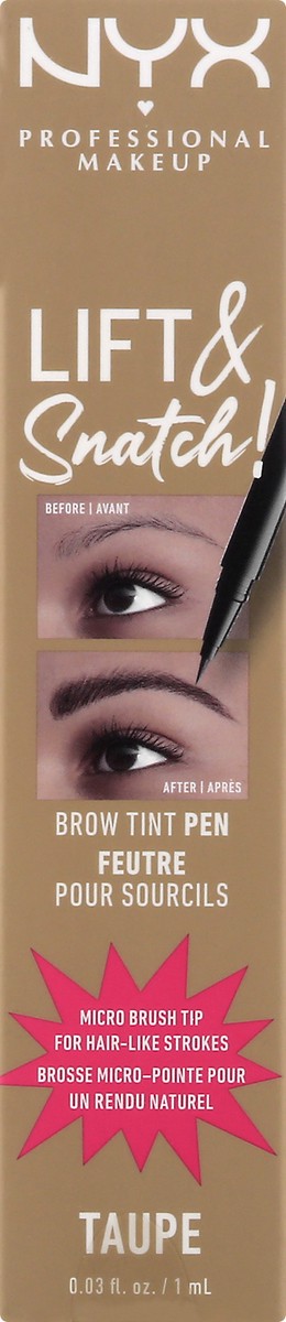 slide 7 of 9, NYX Professional Makeup Lift N Snatch! Brow Tint Pen - Taupe - 0.03 fl oz, 0.03 fl oz