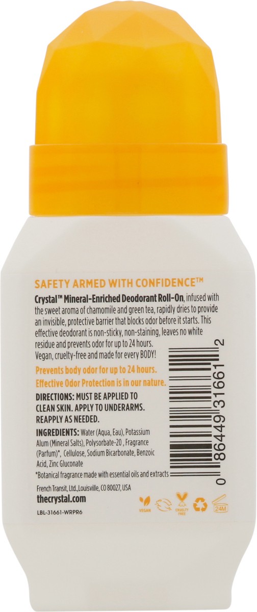 slide 2 of 11, Crystal Body Deodorant Essence Chamomile & Green Tea Mineral Roll-on Deodorant, 2.25 oz