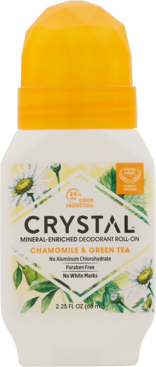 slide 3 of 11, Crystal Body Deodorant Essence Chamomile & Green Tea Mineral Roll-on Deodorant, 2.25 oz