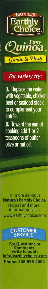 slide 4 of 4, Nature's Earthly Choice garlic olive quinoa, 4.8 oz