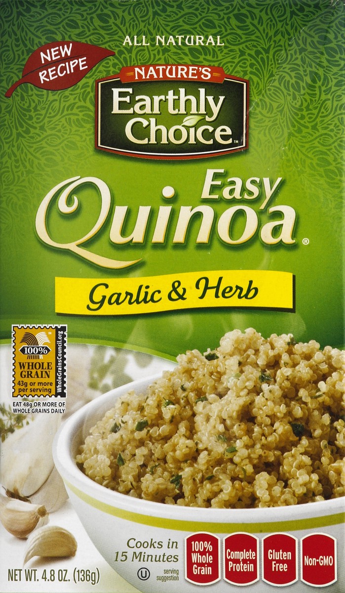 slide 3 of 4, Nature's Earthly Choice garlic olive quinoa, 4.8 oz