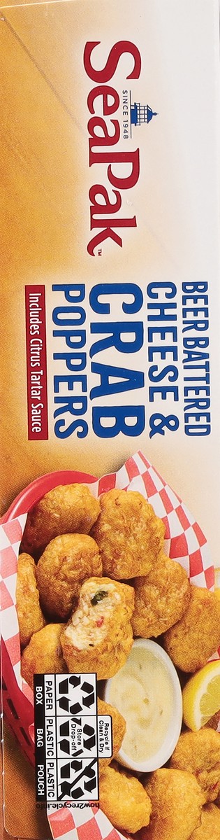slide 12 of 13, SeaPak Beer Battered Cheese & Crab Poppers 11 oz, 11 oz
