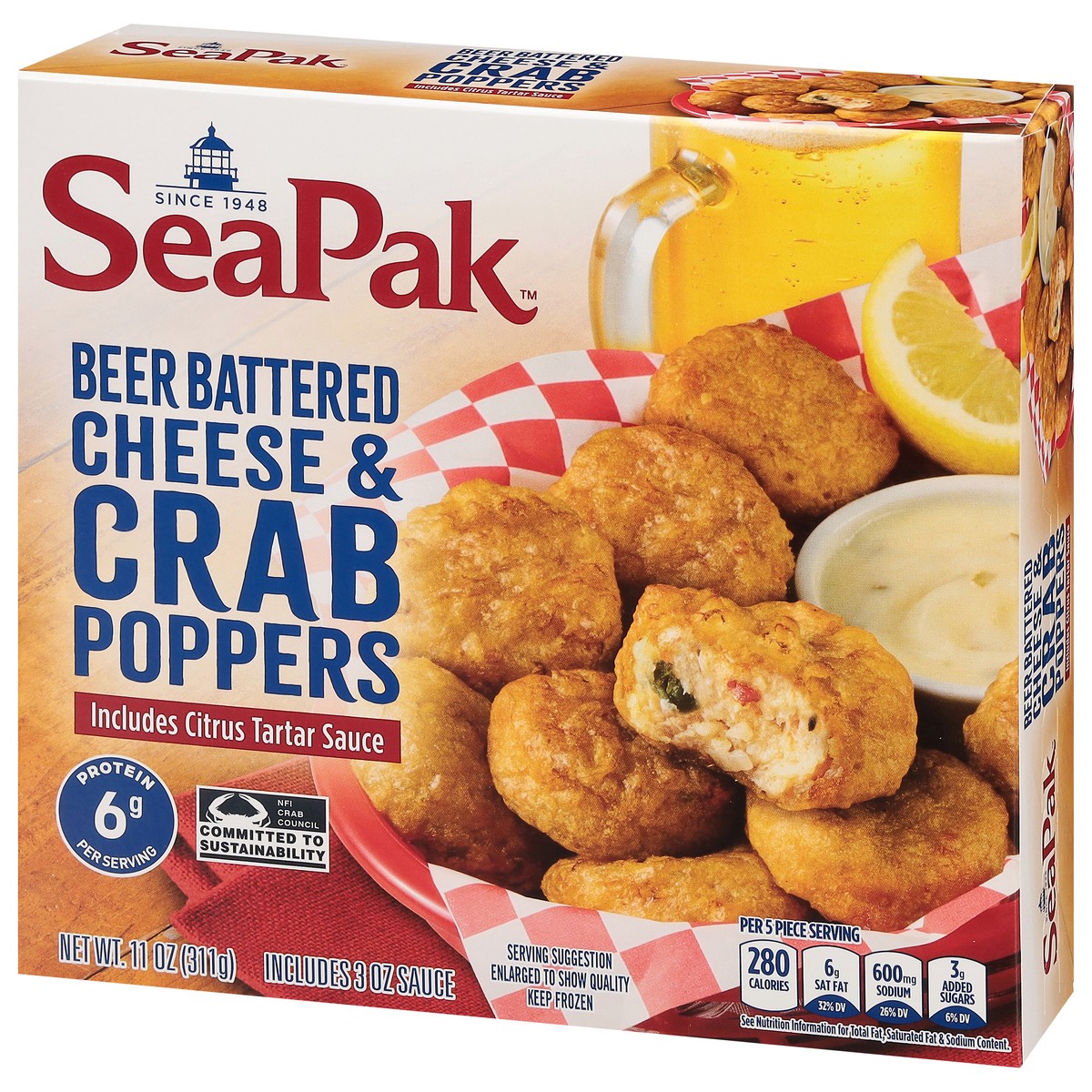 slide 6 of 13, SeaPak Beer Battered Cheese & Crab Poppers 11 oz, 11 oz