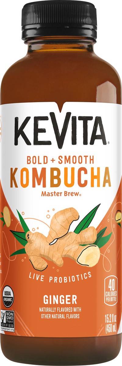 slide 8 of 8, KeVita Kombucha, Ginger, Master Brew, 15.2 fl oz