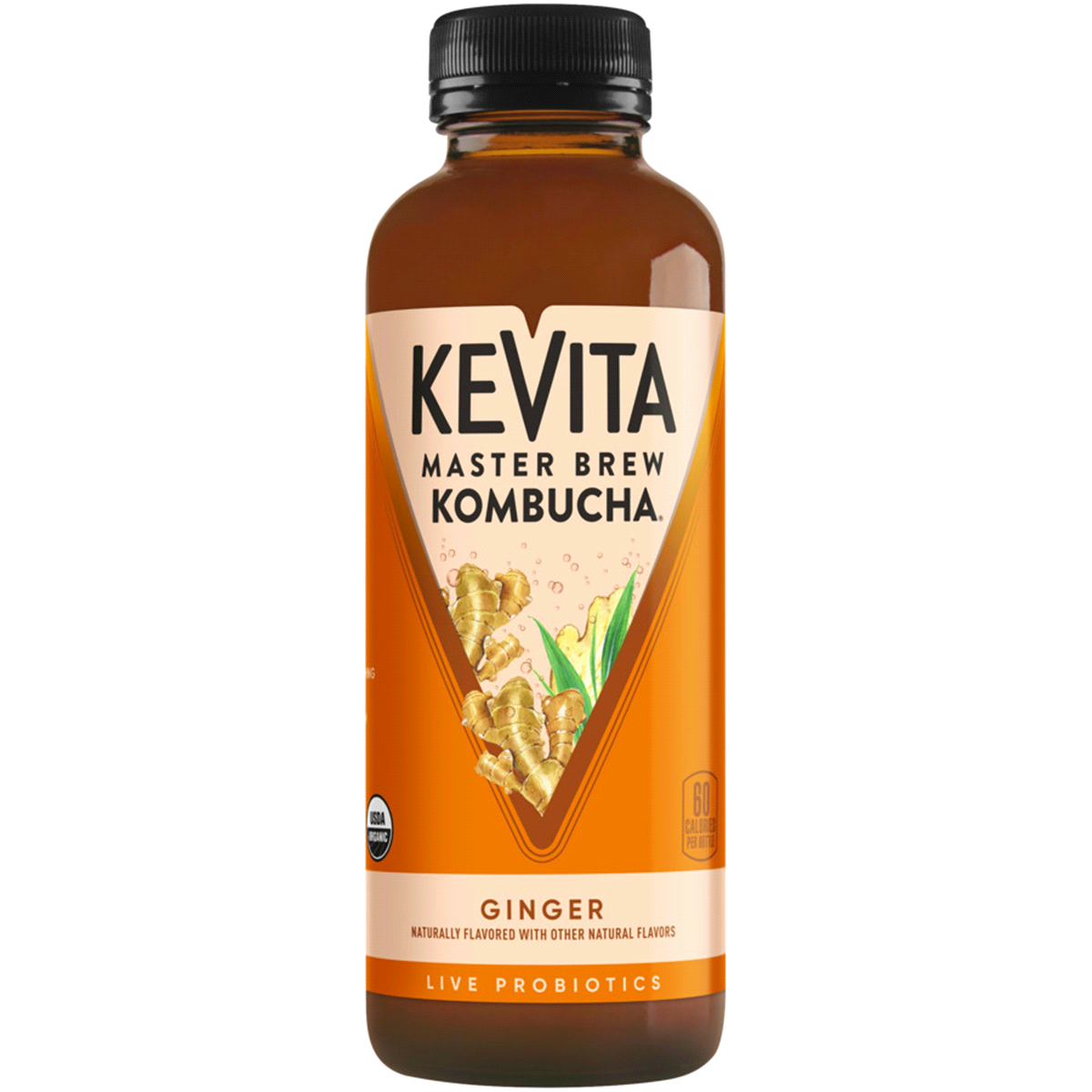 slide 1 of 1, KeVita Master Brew Kombucha Ginger Live Probiotic Drink, 15.2 fl oz