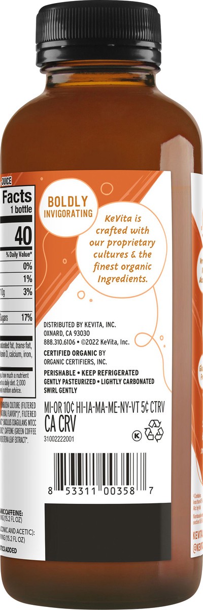 slide 5 of 8, KeVita Kombucha, Ginger, Master Brew, 15.2 fl oz