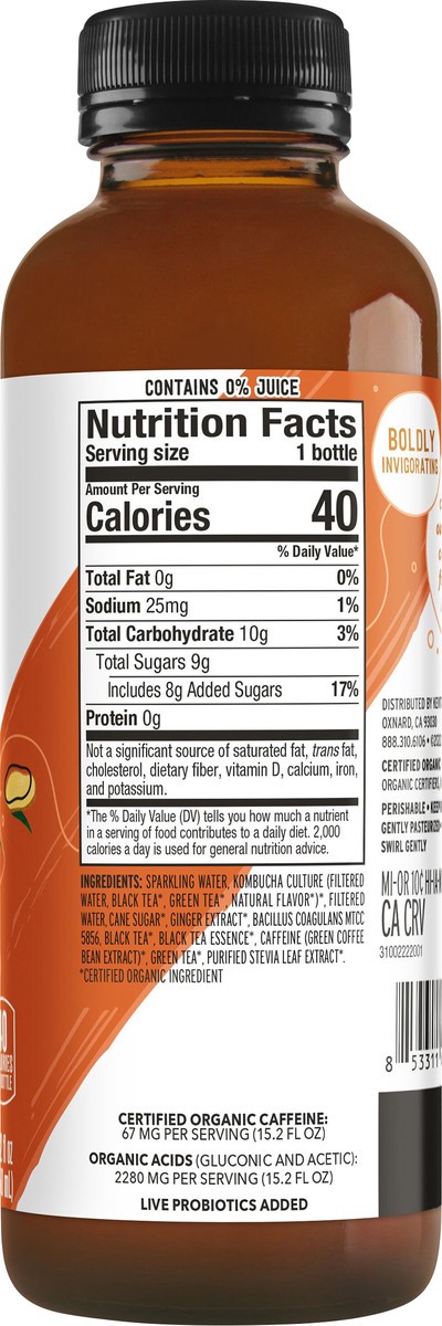 slide 4 of 8, KeVita Kombucha, Ginger, Master Brew, 15.2 fl oz