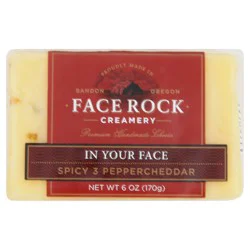 Face Rock Creamery In Your Face Spicy 3 Pepper Cheddar Cheese 6 oz