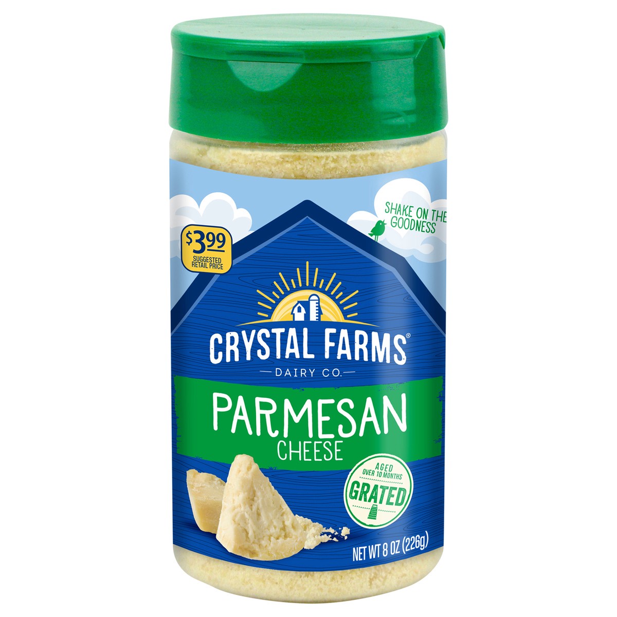 slide 1 of 5, Crystal Farms Parmesan Cheese Shaker, 8 oz