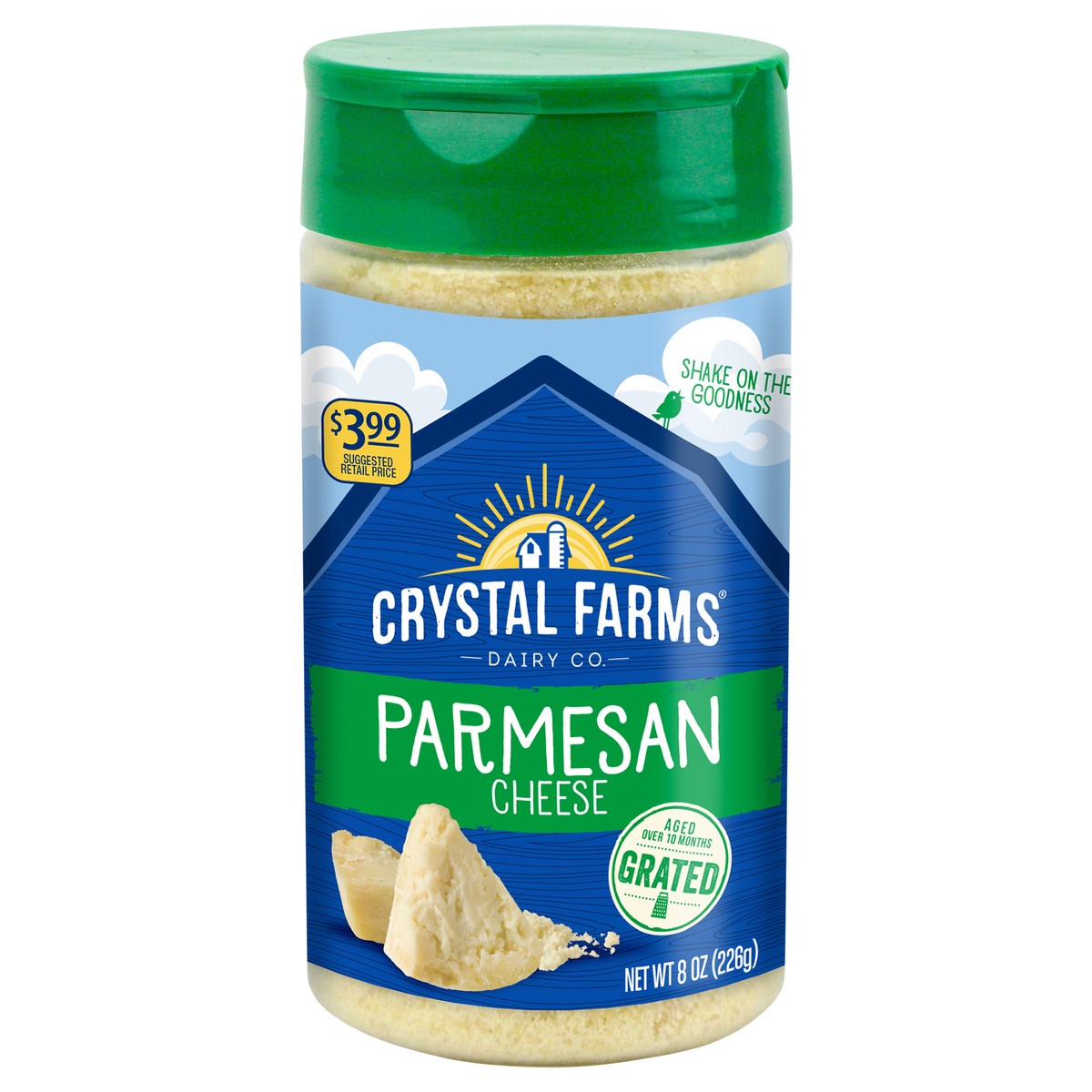 slide 2 of 5, Crystal Farms Parmesan Cheese Shaker, 8 oz