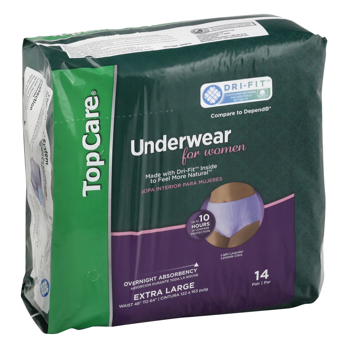 slide 2 of 8, TopCare Underwear For Women Overnight Extra Large, 14 ct