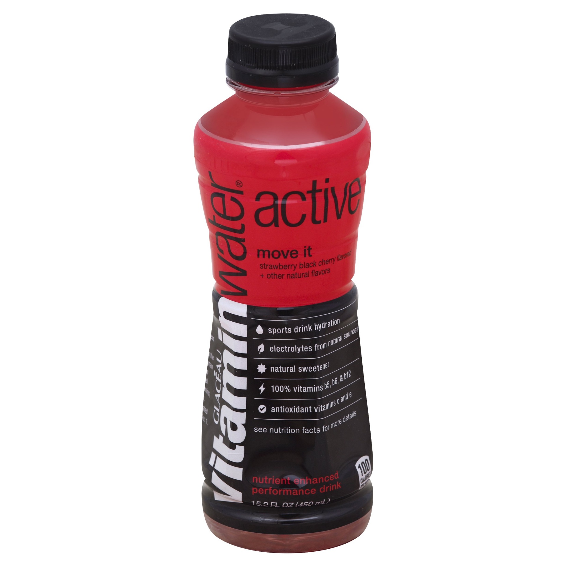 slide 1 of 4, vitaminwater Active Move It Strawberry Black Cherry - 15.2 fl oz, 15.2 fl oz