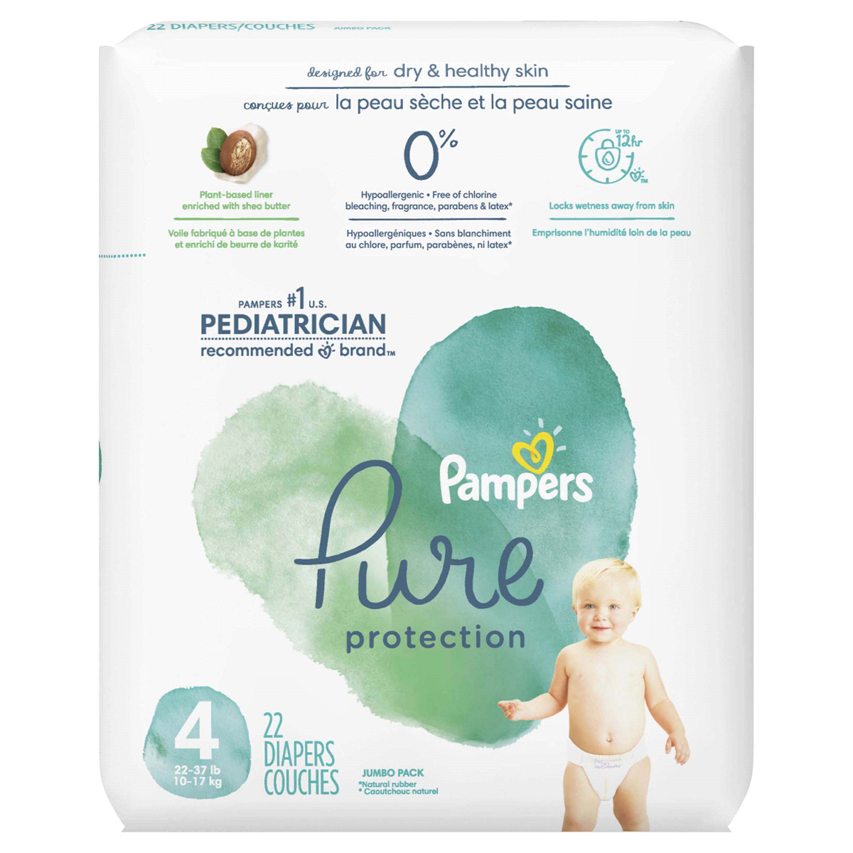 slide 1 of 5, Pampers Pure Protection Diapers Size, 4 22 ct