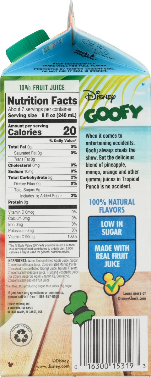 slide 14 of 14, Disney Goofy Tropical Punch Juice 59 fl oz Carton, 59 fl oz