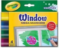 slide 1 of 1, Crayola Window Washable Mega Markers, 4 ct