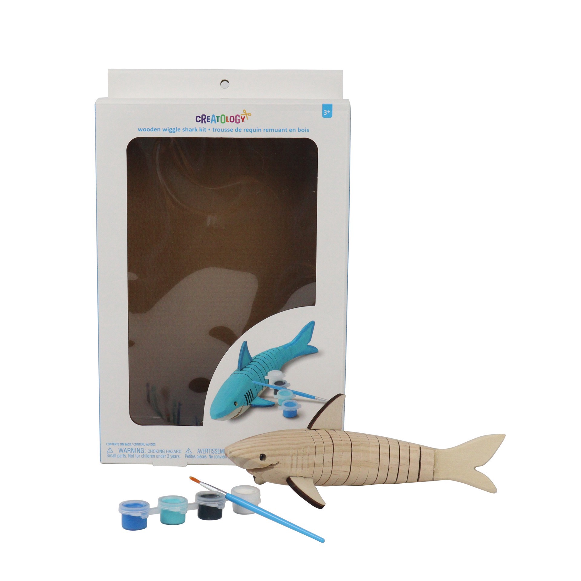 slide 5 of 6, Wooden Wiggle Shark Kit By Creatology, 12.99 in x 8.07 in x 2.91 in