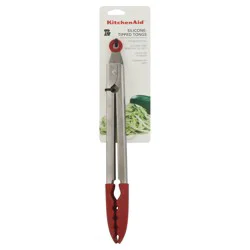 KitchenAid Stainless Steel Silicone-Tipped Tongs - Red
