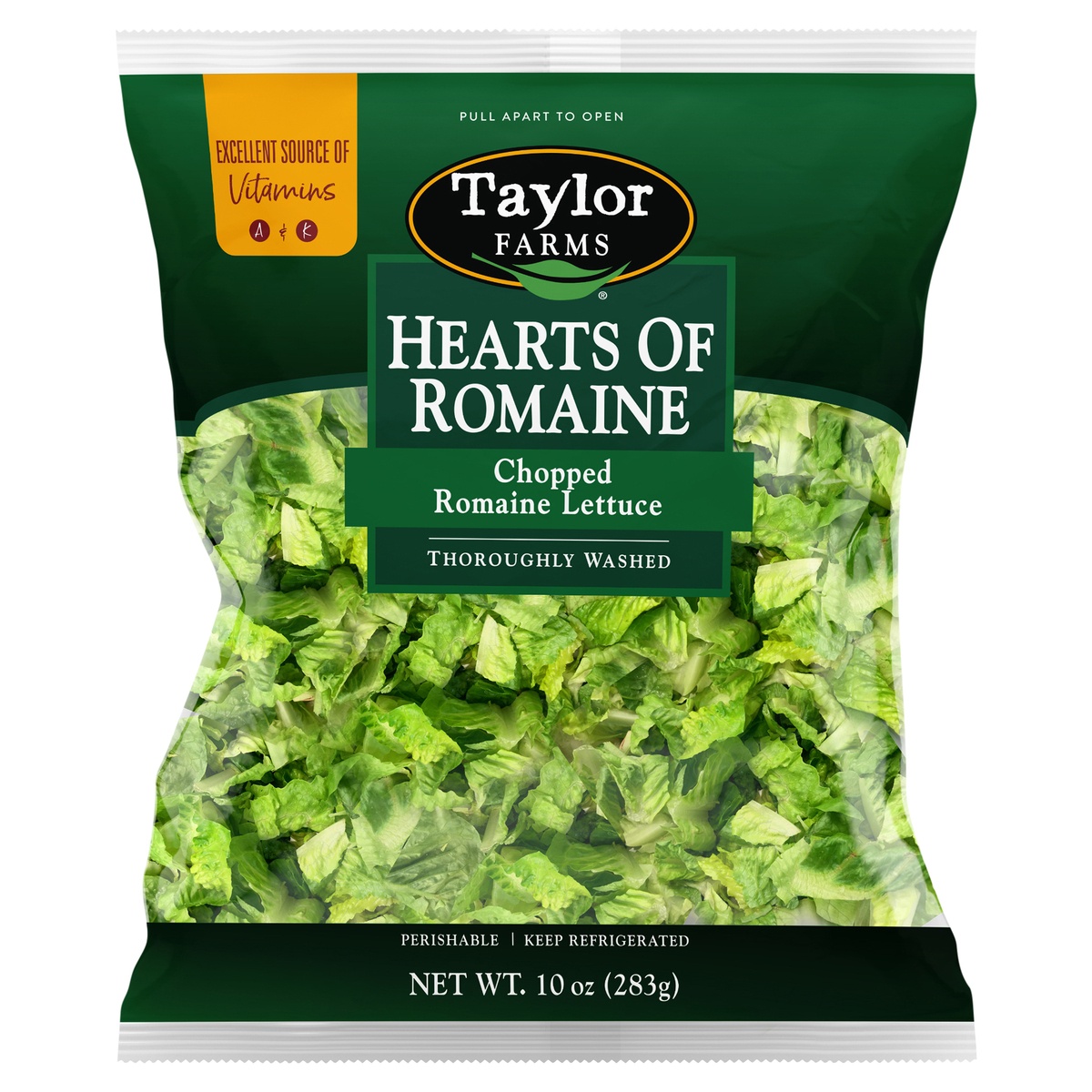 slide 1 of 1, Taylor Farms Hearts of Romaine, 10 oz