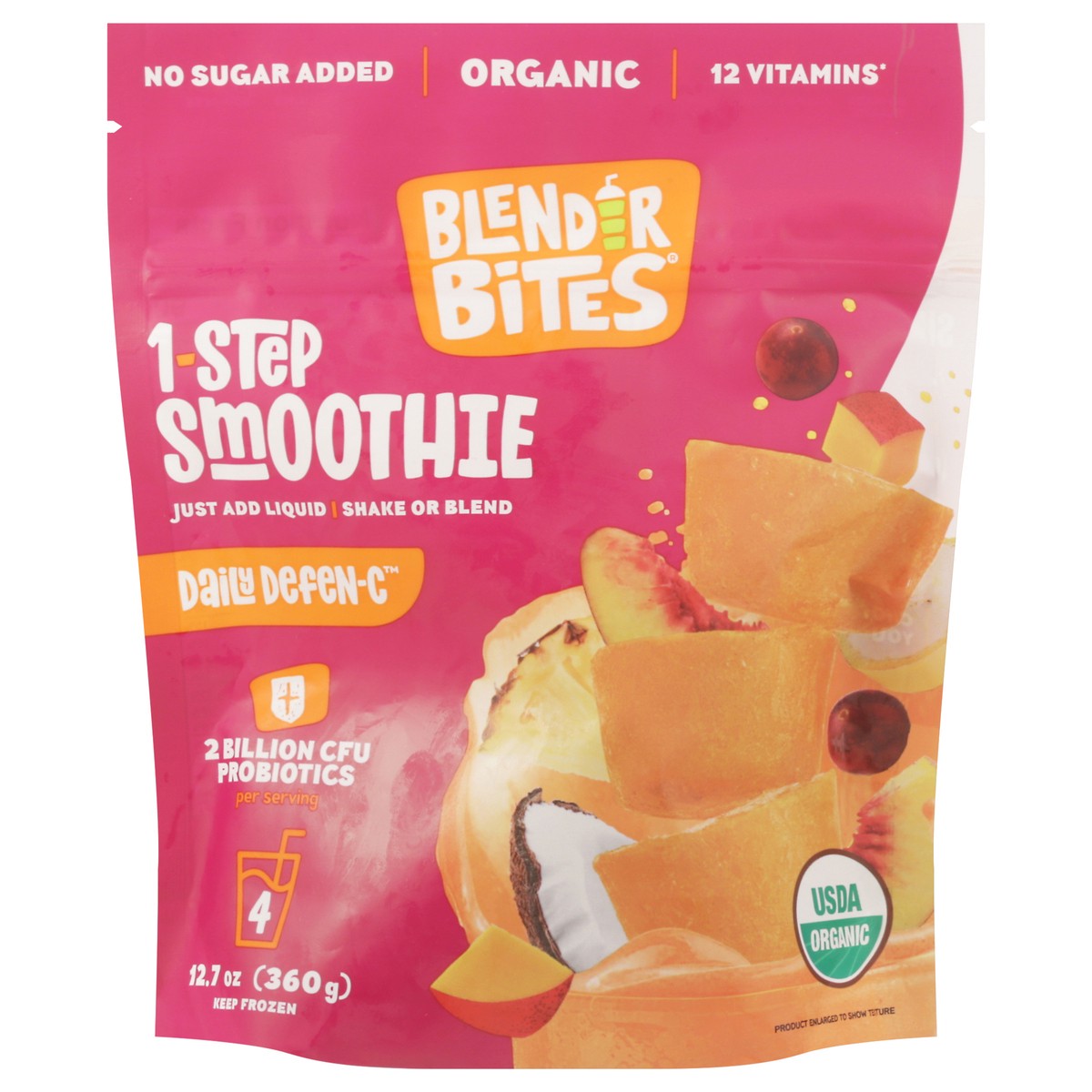 slide 4 of 4, Blender Bites Oganic Daily Defen-C 1-Step Smoothie 12.7 oz, 12.7 oz