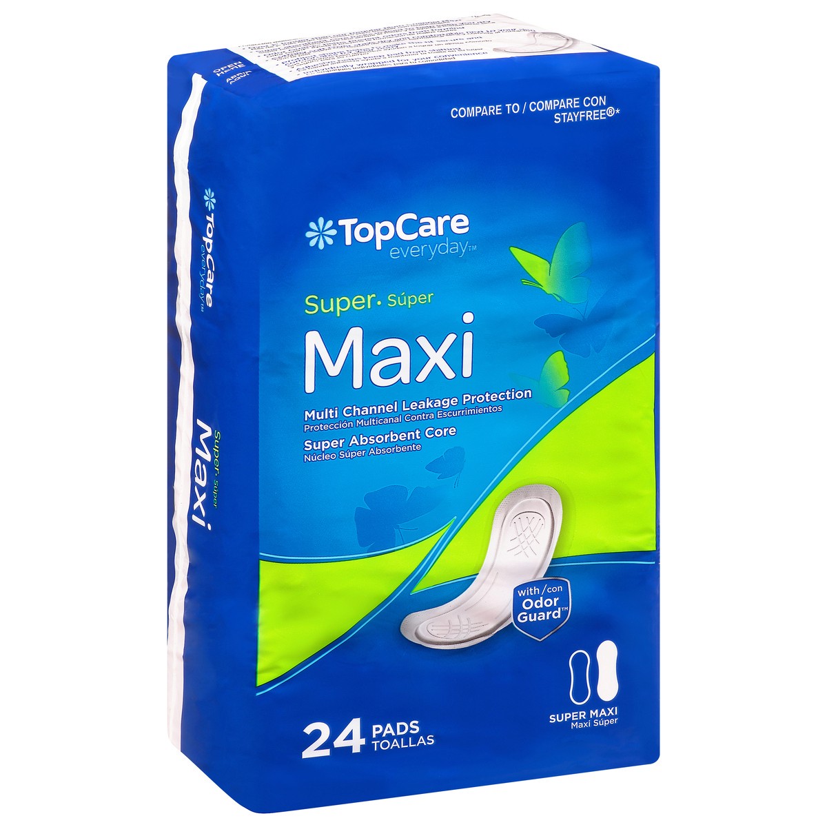 slide 7 of 9, TopCare Everyday Super Maxi Pads 24 ea, 24 ct