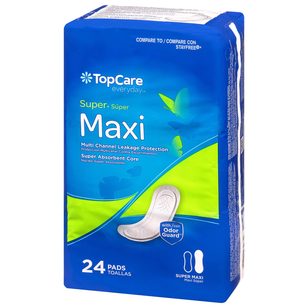 slide 8 of 9, TopCare Everyday Super Maxi Pads 24 ea, 24 ct