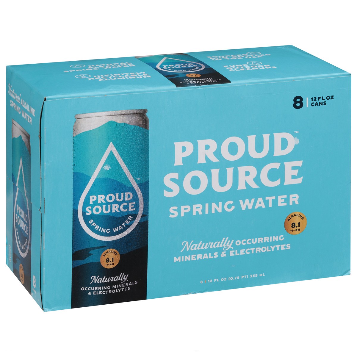 slide 3 of 9, Proud Source Spring Water - 8 ct, 12 fl oz, 8 ct