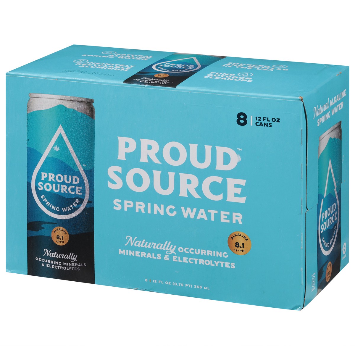 slide 8 of 9, Proud Source Spring Water - 8 ct, 12 fl oz, 8 ct