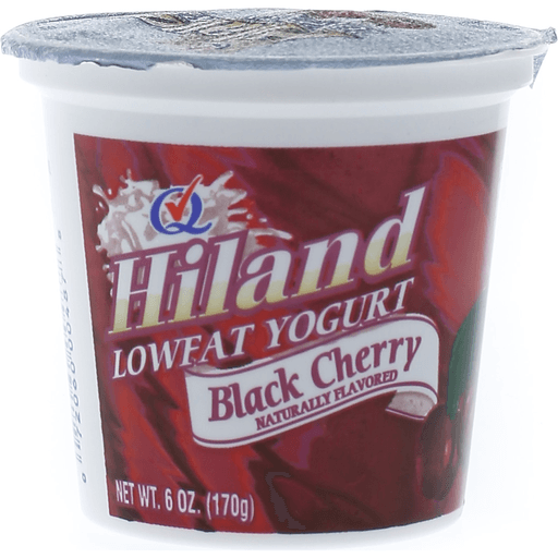 slide 1 of 1, Hiland Dairy Black Cherry Yogurt, 6 oz