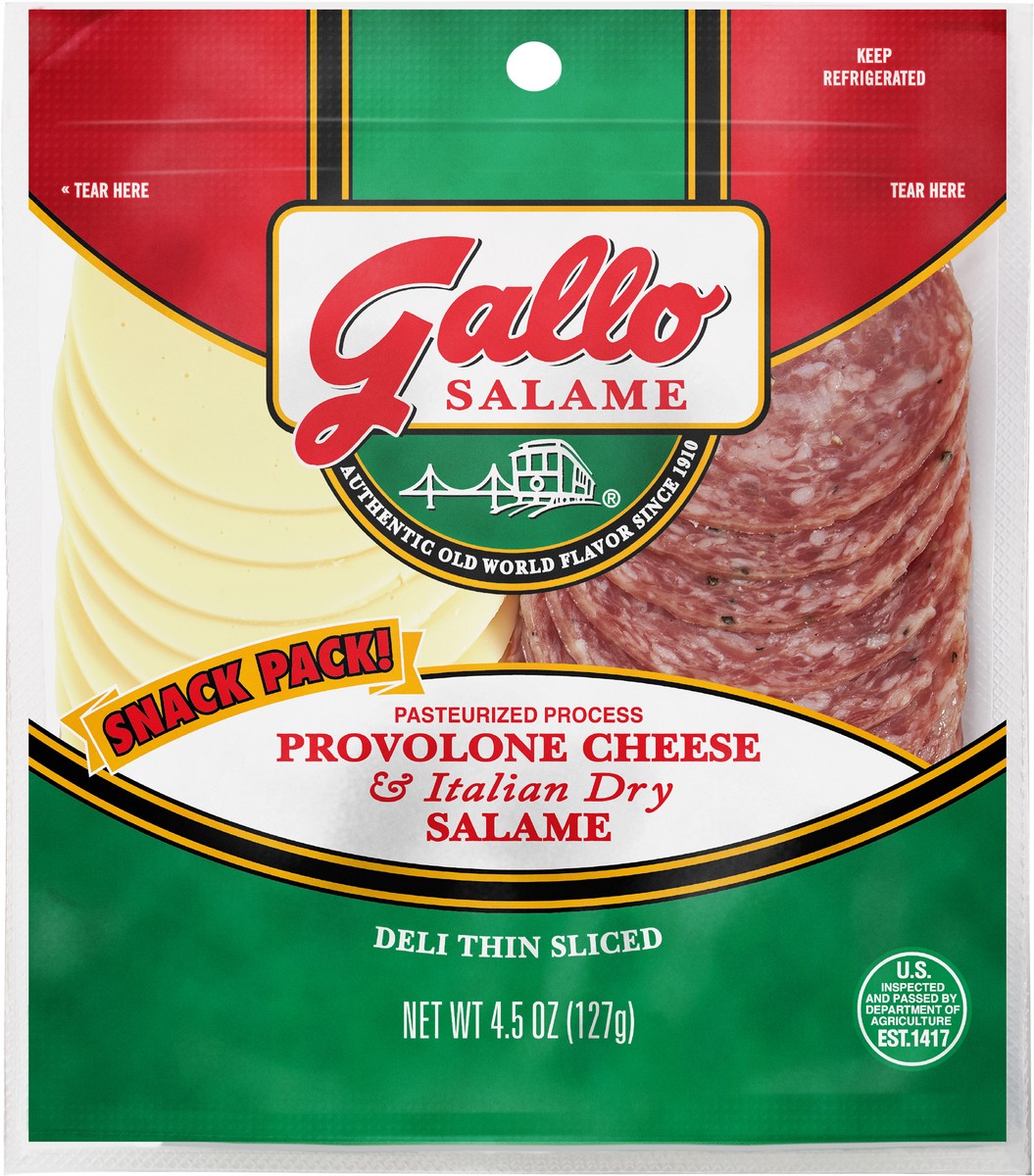 slide 4 of 6, Gallo Salame Provolone and Italian Dry Salami Snack Pack, 4.5 oz., 