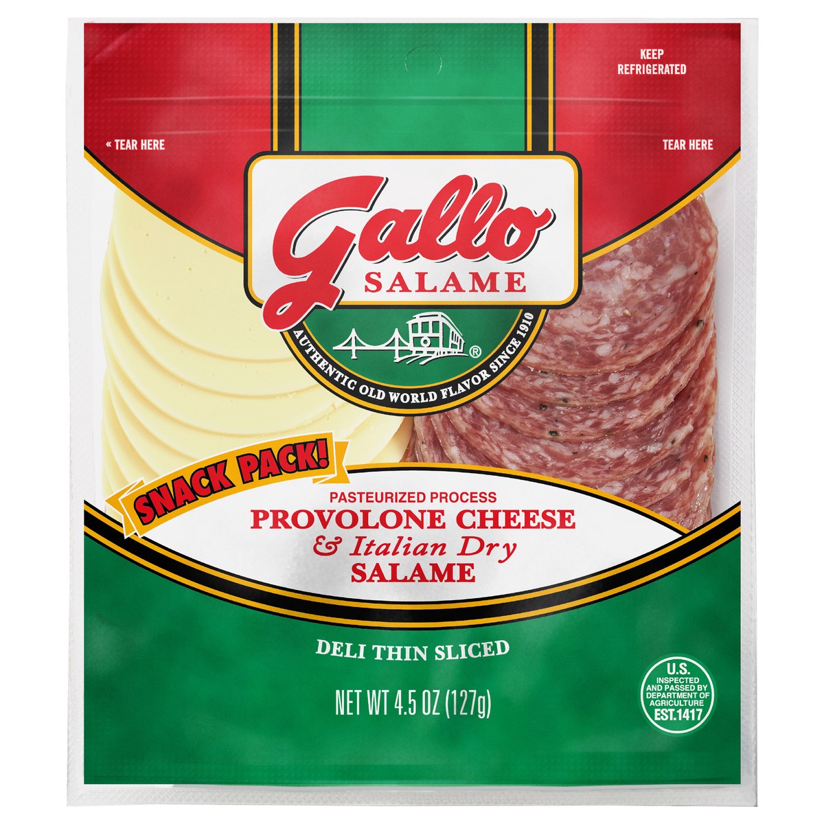slide 6 of 6, Gallo Salame Provolone and Italian Dry Salami Snack Pack, 4.5 oz., 