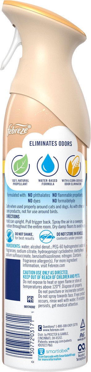 slide 4 of 7, Febreze Air Effects Odor-Eliminating Air Freshener Fresh Baked Vanilla, 8.8 oz. Aerosol Can, 8.8 oz