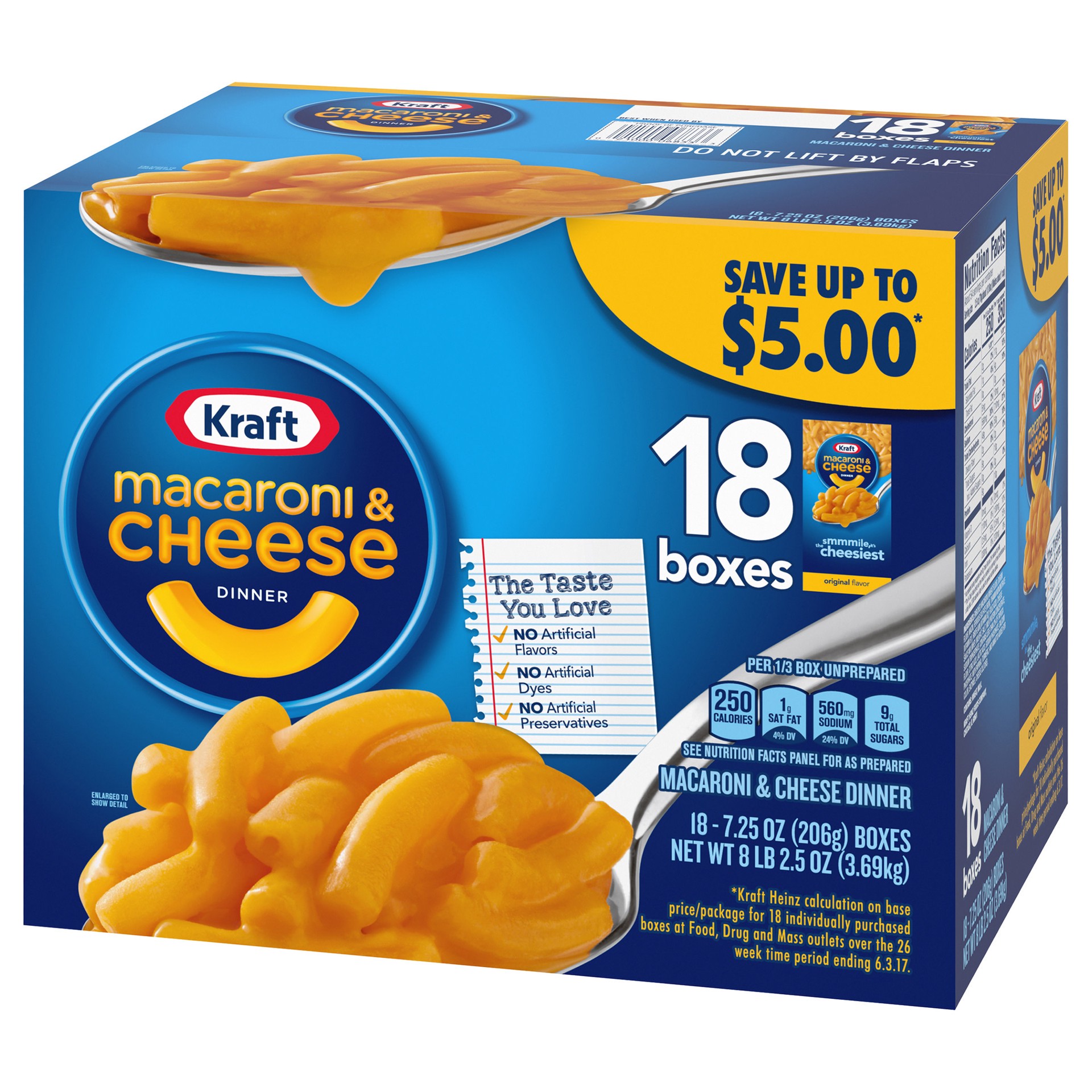 slide 4 of 5, Kraft Original Mac & Cheese Macaroni and Cheese Dinner, 18 ct Pack, 7.25 oz Boxes, 18 ct