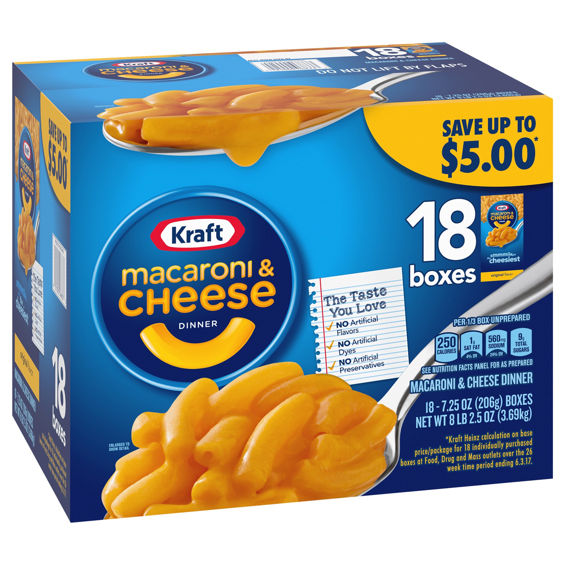 slide 3 of 5, Kraft Original Mac & Cheese Macaroni and Cheese Dinner, 18 ct Pack, 7.25 oz Boxes, 18 ct