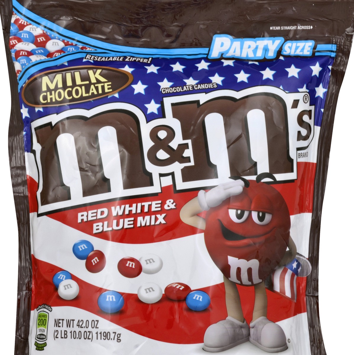 slide 5 of 6, M&M'S Red, White & Blue Patriotic Milk Chocolate Candy, 42-Ounce Party Size Bag, 42 oz