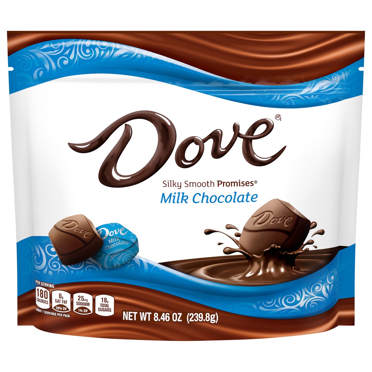 slide 1 of 8, DOVE PROMISES Milk Chocolate Candy Individually Wrapped, 8.46 oz Bag, 8.46 oz