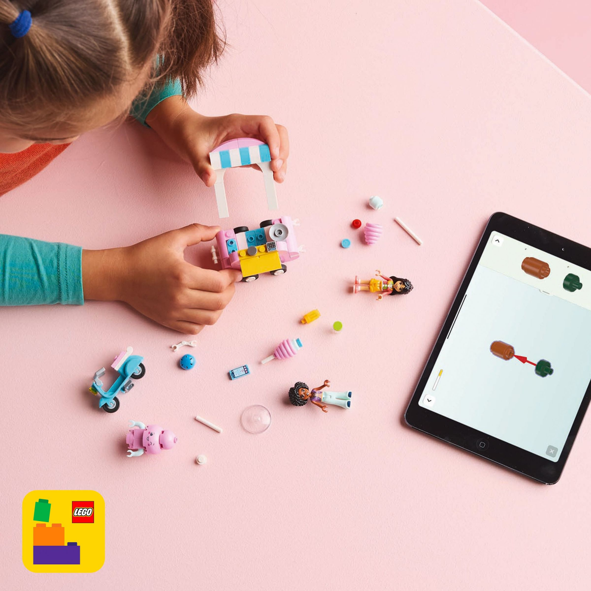 slide 19 of 21, LEGO Friends Cotton Candy Stand and Scooter Building Toy 42643, 1 ct