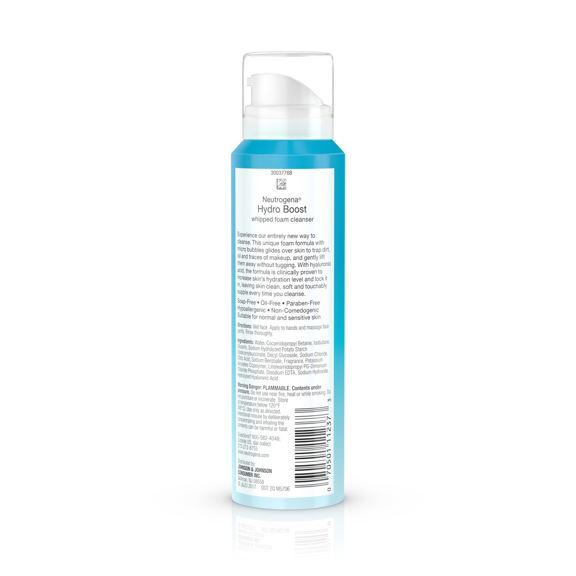 slide 2 of 5, Neutrogena Hydro Boost Hydrating Whipped Foam Facial Cleanser, Oil Free and Hypoallergenic, 5 oz, 5 oz