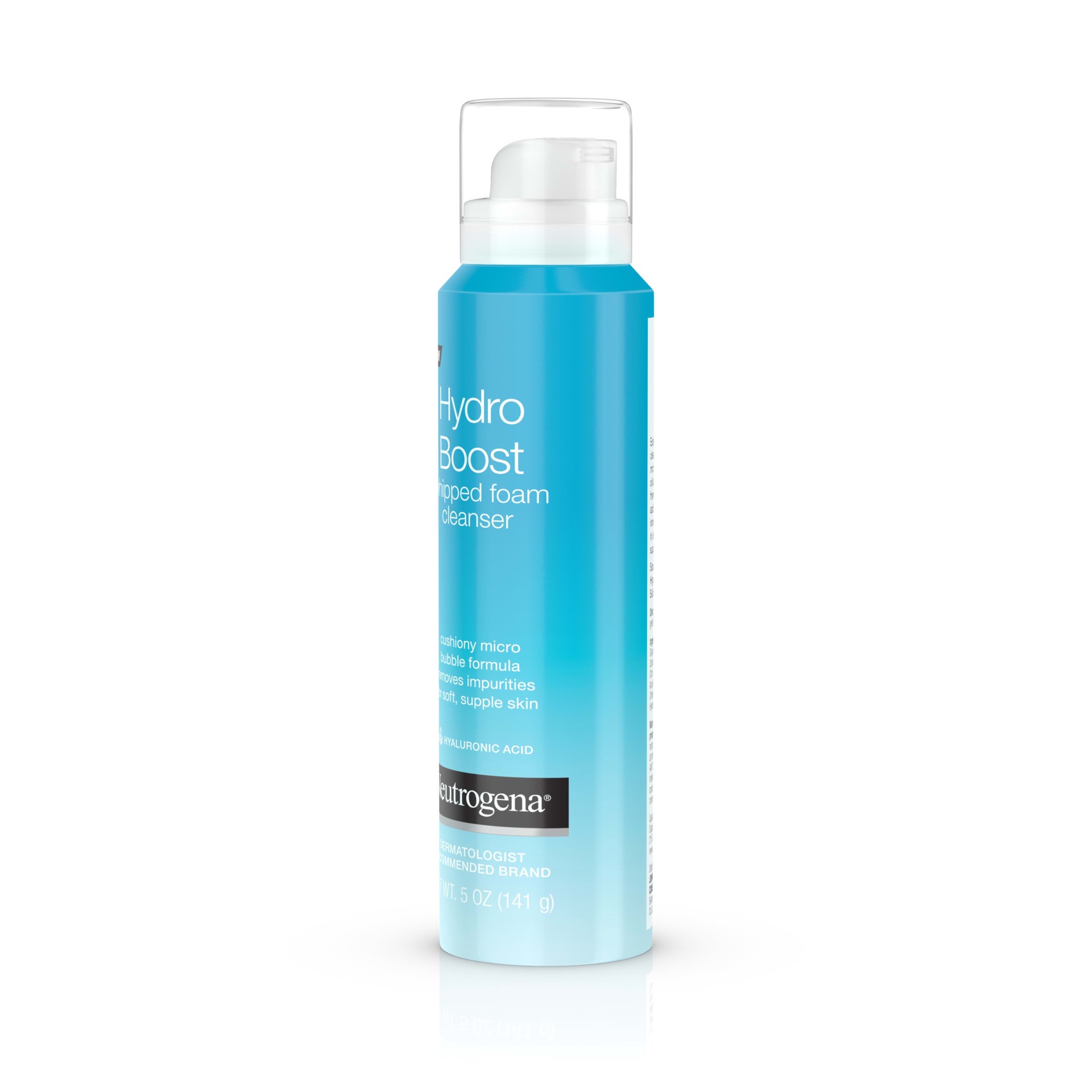 slide 4 of 5, Neutrogena Hydro Boost Hydrating Whipped Foam Facial Cleanser, Oil Free and Hypoallergenic, 5 oz, 5 oz