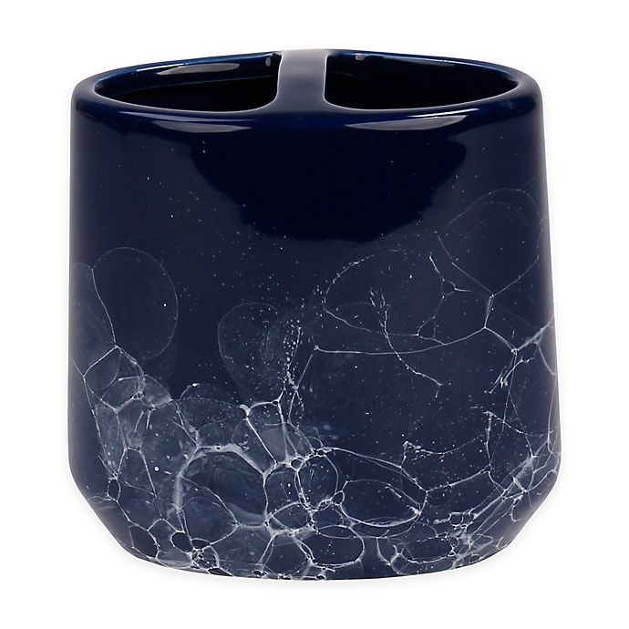 slide 1 of 1, Saturday Knight Amalfi Stoneware Toothbrush Holder - Blue, 1 ct