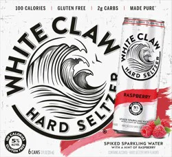 White Claw 6 Pack Spiked Raspberry Hard Seltzer 6 ea