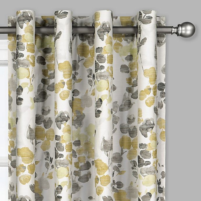 slide 2 of 4, Brookstone Salano Floral Blackout Curtain Panel - Yellow/Grey, 63 in