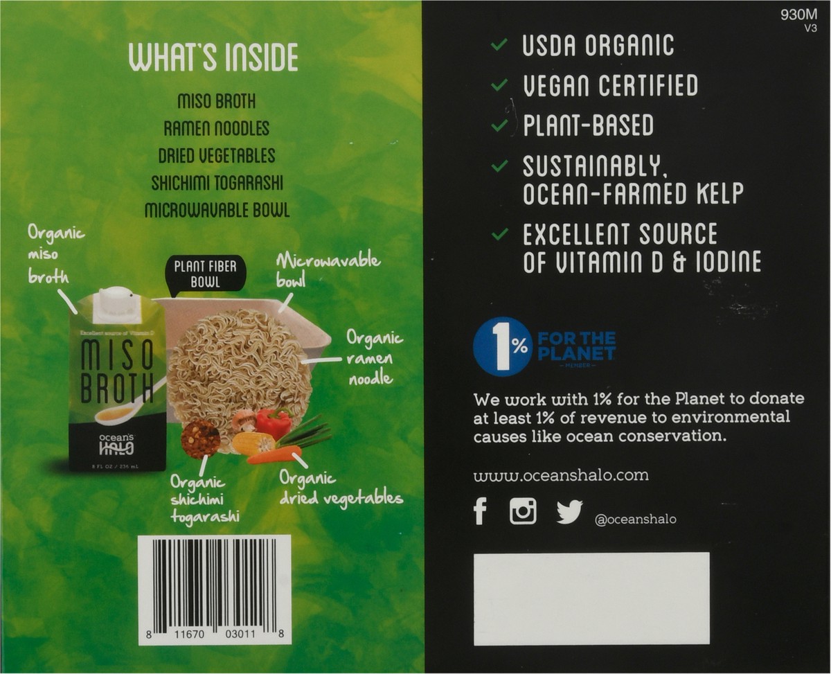 slide 10 of 13, Ocean's Halo Oceans Halo Miso Ramen Noodle Bowls, 10.75 oz