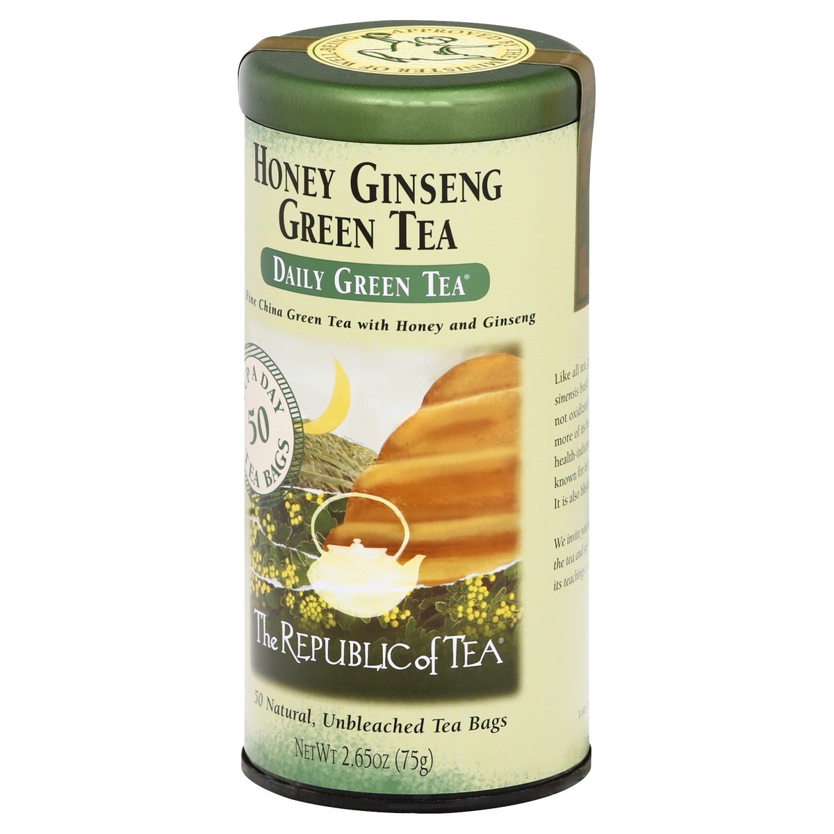 slide 3 of 12, The Republic of Tea Honey Ginseng Green Tea, 50 ct