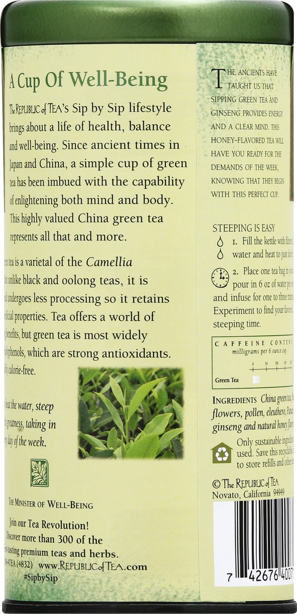 slide 2 of 12, The Republic of Tea Honey Ginseng Green Tea, 50 ct
