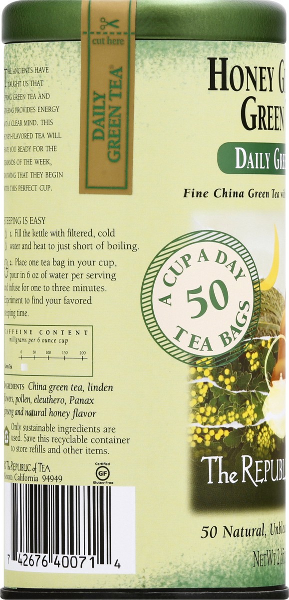 slide 8 of 12, The Republic of Tea Honey Ginseng Green Tea, 50 ct
